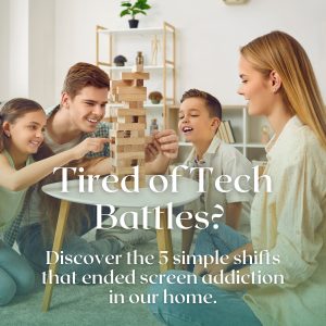 Family playing without screens. Screen-free family.